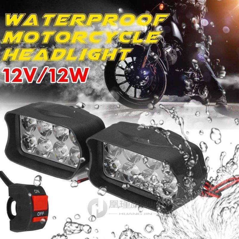 2PCS Motorcycle Headlights LED Moto Work Lights Car Headlamp