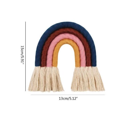 Macrame Rainbow Wall Hanging Decorative Colored 适用于 Boho