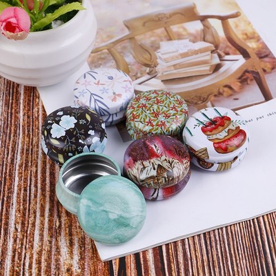 Metal Round Pill Box Mini Tin Box Portable Drug Holder Medi