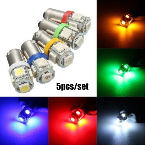5Pcs/Set Car Marker Lamps Ba9S T4W Smd 5050 5 Led Tower 96 L