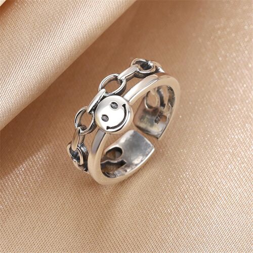 2020 Simple Lucky Keep Smilely Face Vintage Finger Rings For