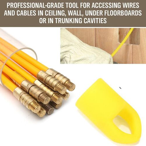 15Pcs 4mm 30FT Connectable Fiberglass Running Cable Wire Kit