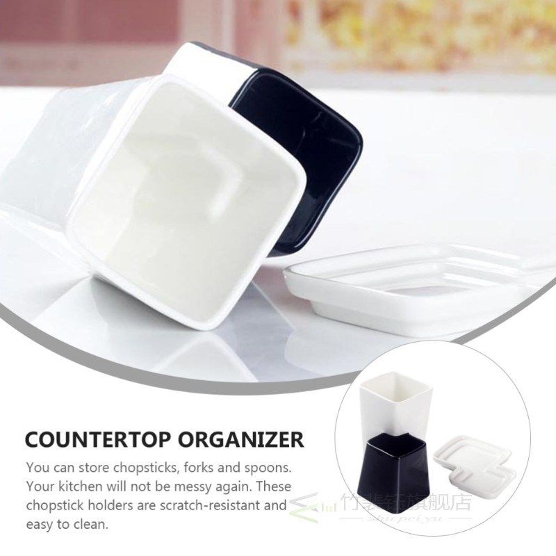 1 Set Ceramic Utensil Caddy Multi-functional Drain Chopstick