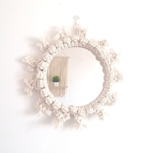 Home Decor Macrame Mirror Handmade Tapestry Makeup Mirror Co