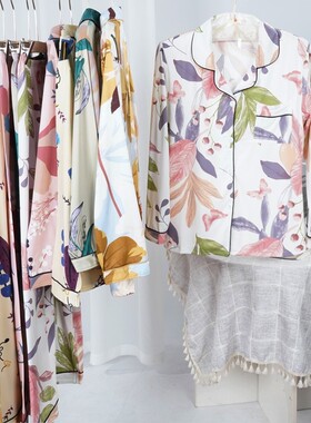 2021 Spring Autumn Women's pajamas Viscose long sleeves