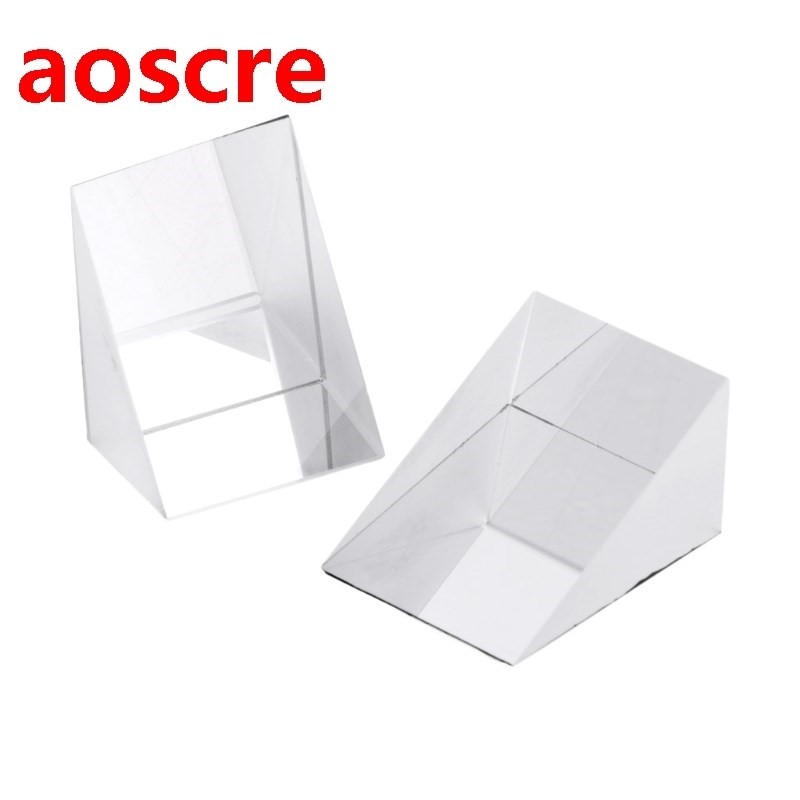 2PCs 60 Degree K9 Optical Glass Right Angle Triangular Inter