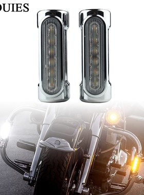 Black/chrome Motorcycle Highway Bar Switchback Turn Signal L