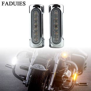 chrome Turn Bar Switchback Highway Signal Black Motorcycle