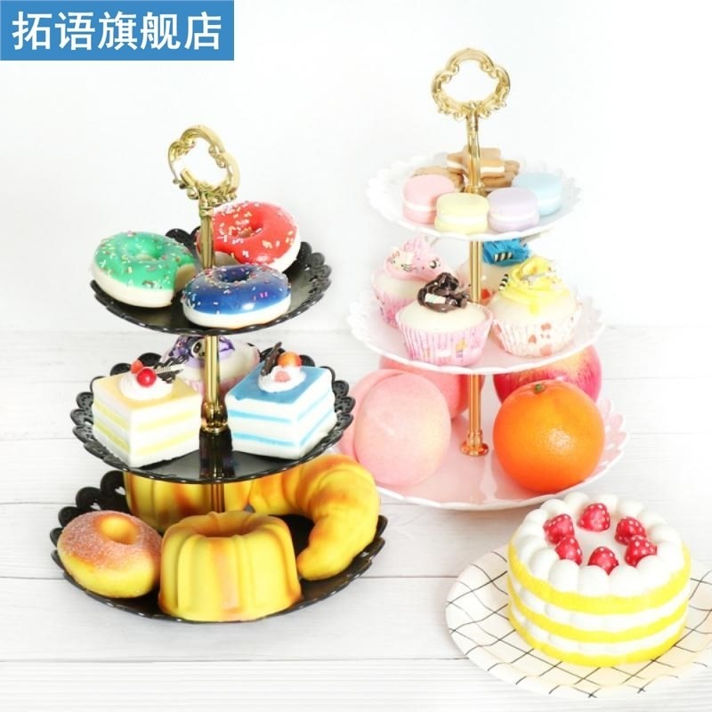 3 Tier Cake Stand Plates European Style Storage Basket Fruit
