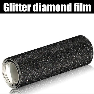 Black Glitter Diamond Shiny Vinyl Films Wrap Car Sticker Au