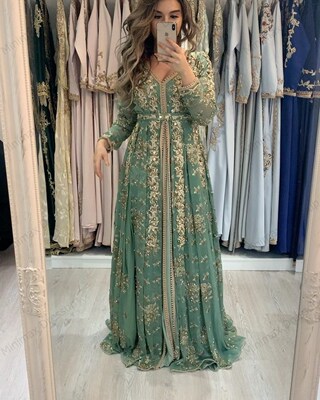 платье Moroccan Kaftan Formal Evening Dresses Lace App