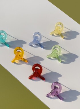 Ins colored glass sense winding Knot Earring resin patch DIY