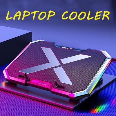 NOXI Gaming Laptop Cooler Six Fan Led Screen Two SB Port RGB