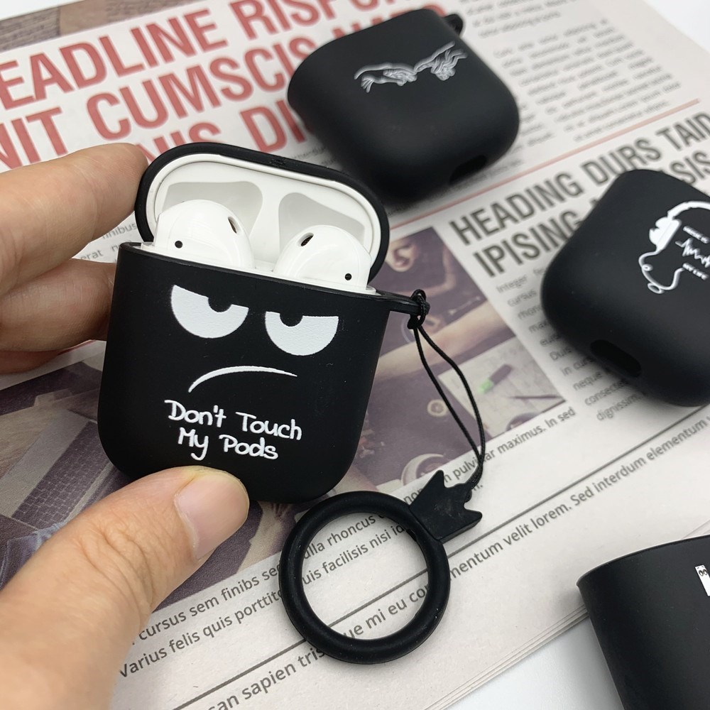 Silicone Black Case for Apple Airpods 1 2 Cases Shell Simpl