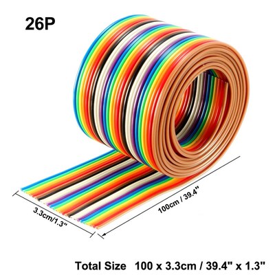 1Pcs 26P Jumper Wire 1.27mm Pitch Ribbon Cable Breadboard DI