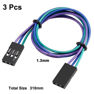 UXCELL 3pcs 310mm Long Female to Female Ribbon Wire 3Pins Ju