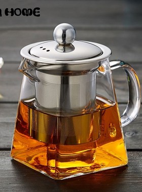 Heat-resistant Glass Teapots Kettle Stainless Steel Filterin