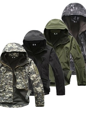 outdoor military tactical soft shell jacket men's windproof