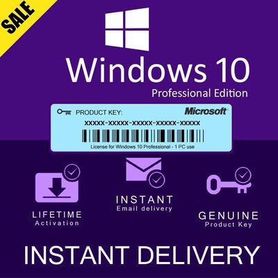 WINDOWS 10 PRO LICENSE ACTIVATION KEY 32/64 BIT LIFETIME WO