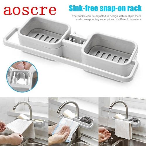Storage Organizer for Kitchen Sink Faucet Sponge Soap Cloth