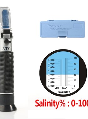 Portable Handheld ATC Salinometer Seawater Salinity Refracto