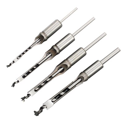 4PC/set HSS Twist Drill Bits Square Auger Mortising Chisel D