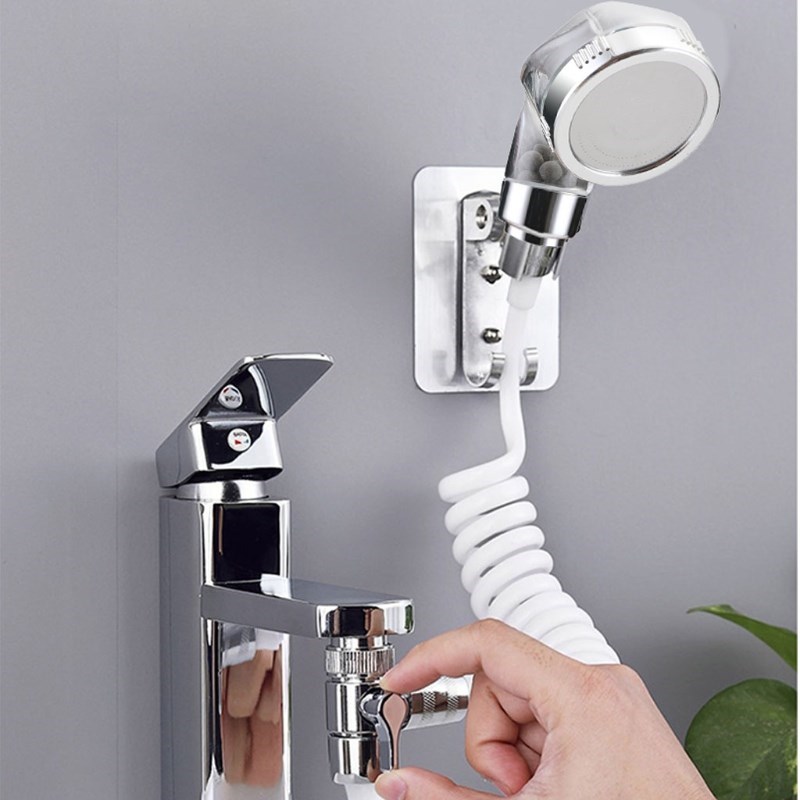Bathroom Wash Face Basin Water Tap External Shower Head Flex