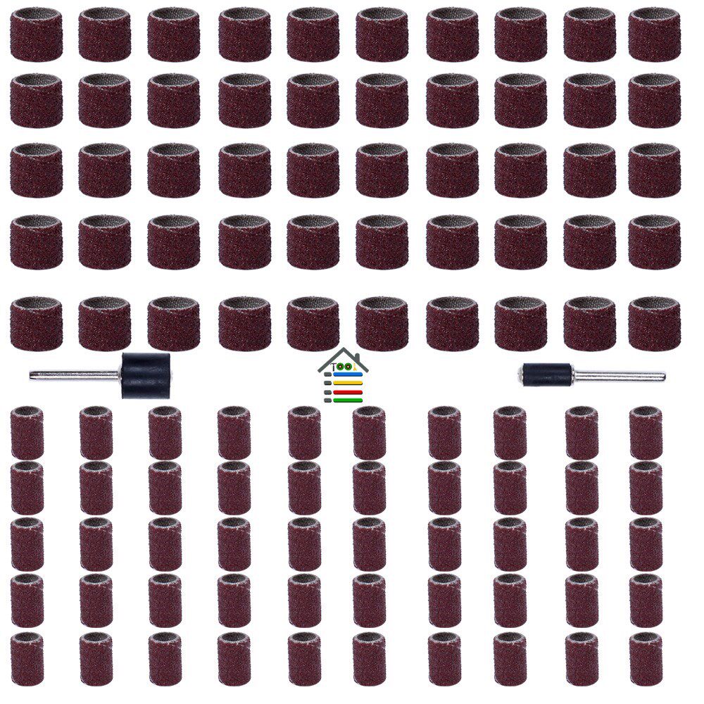 100pcs/set 80Grit Drum Sanding Kit 1/2 1/4 Inch Sand Mandrel