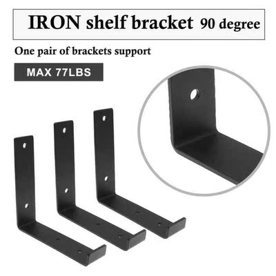 2 Pieces L-Shape Shelf Brackets Heavy Duty Collapsible Wall