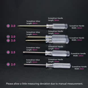 5Pcs Mini Screwdriver Too Set Transparent Slotted Screwdrive