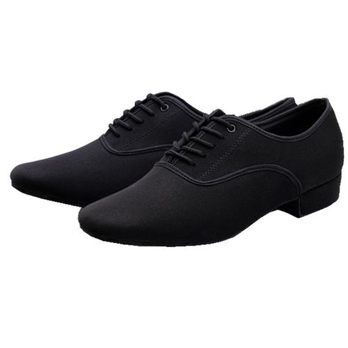 Men's Latin Ballroom Dance Shoes Professional Black Canvas L