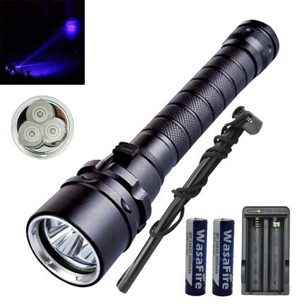 3*XPE Diving UV Flashlight Underwater 100m Led Purple Light