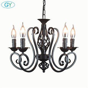 Industrial lustre chandelier wrought iron 3 5 6 light chande