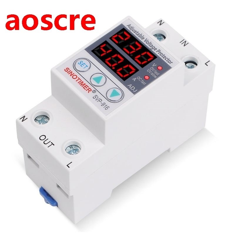 SVP916 Adjustable Voltage Surge Protector Relay 220V 40/63/8