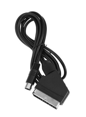 Black 1.8m RGB/RGBS SCART OFC Adapter Cable for SEGA MD2 Gam