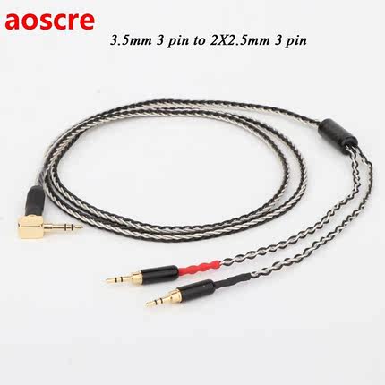 Preffair Headphone cable 3.5mm Right angled Male to Dual 2.5