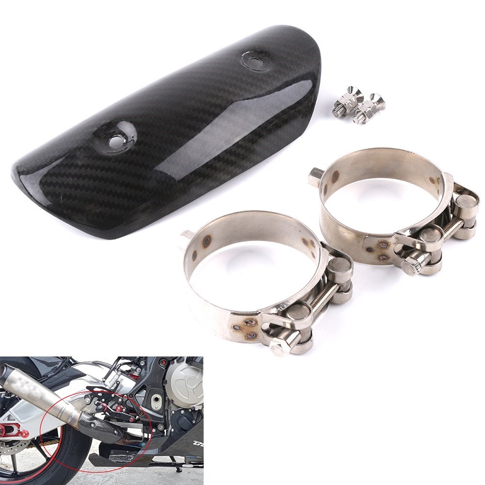 niversal Motorcycle bon Fiber Exhaust Silencer ube Heat Insu