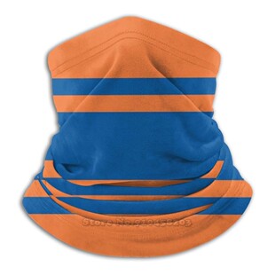 Orange & Blue Power Stripe 3d Bandana Face Neck Warmer Soft