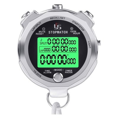 YS Stopwatch Metal Stopwatch Timer with Backlit Multi Lap Me