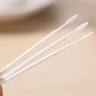50pcs Portable Double Head Brush Tooth Picks Floss Pick Plas