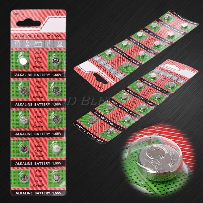 10PCS Watch Coin Battery AG4 377A 377 LR626 SR626SW SR66 LR6