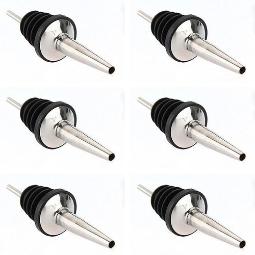 6Pcs Stainless Steel Spirit Wine Bottle Pourer Stopper Free