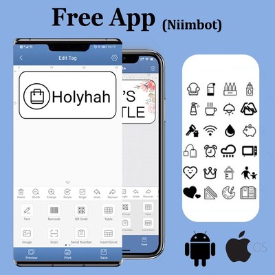 Cabel Label Printer Thermal Sticker Barcode QR code Label Pr