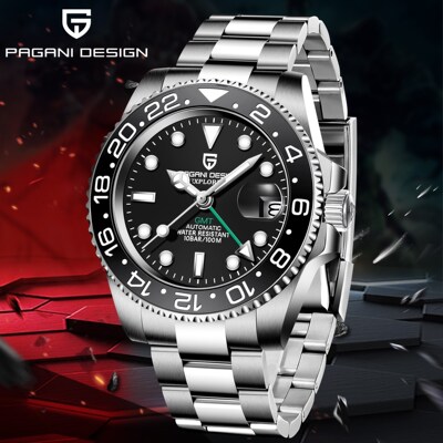 PAGANI DESIGN Men Stainless Steel Watch Sapphire Crystal Ce