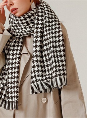 Johnature 2021 Winter New Casual Plaid Warm Showl Thicken Wo