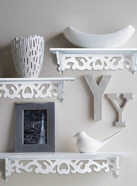 Storage Rack shelf Set of 3 Shabby Floating Wall Shelves Boo