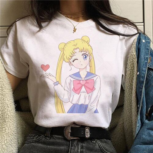 T Shirt Women  Moon Funny Cartoon Harajuku Femela Tops Ullza