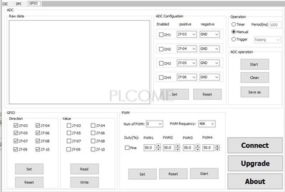 USB to UART I2C SPI GPIO Converter Linux, 4 ADC 4 PWM 8 Digi