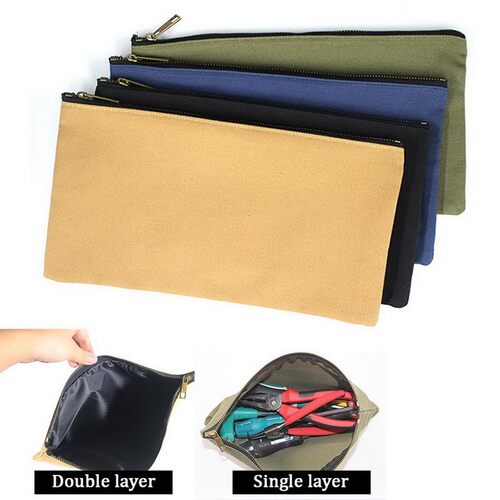 Waterproof Canvas Cloth Tool Pouch Zipper Bag Portable Zipp
