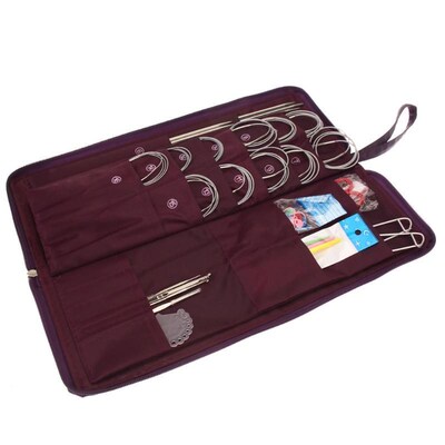 104pcs Straight Circular Knitting Needles Stainless Steel